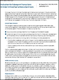 Evaluations for Subsequent Transactions